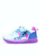 Stitch Kids Sneakers with Hoop & Loop Closure and Blue Lights