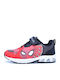 Kids Sneakers with Hoop & Loop Closure and Blue Lights