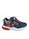 Kids Sneakers with Hoop & Loop Closure and Lights Navy Blue
