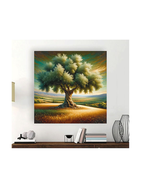 Πίνακας Ζωγραφικής Καμβά Δέντρο Ελιάς 90x90 Cm