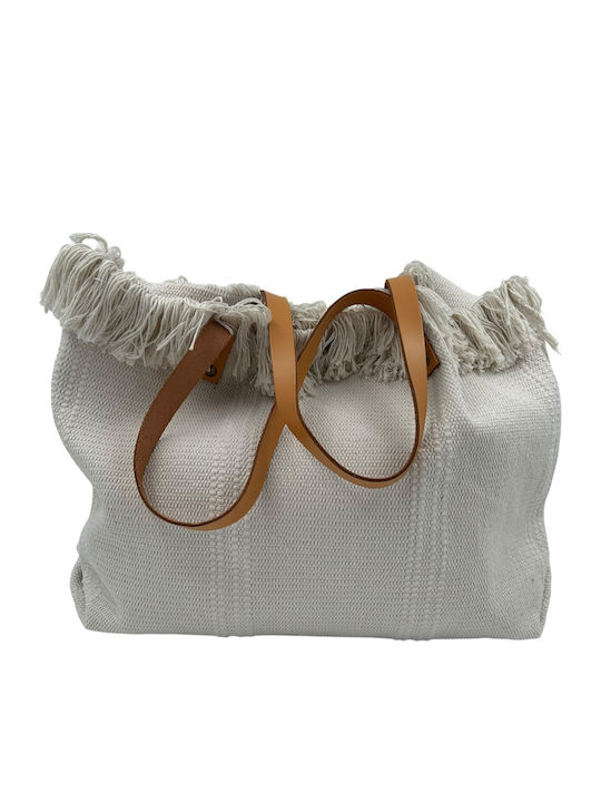 Irene Vilou Fabric Beach Bag Ecru