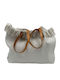 Irene Vilou Fabric Beach Bag Ecru