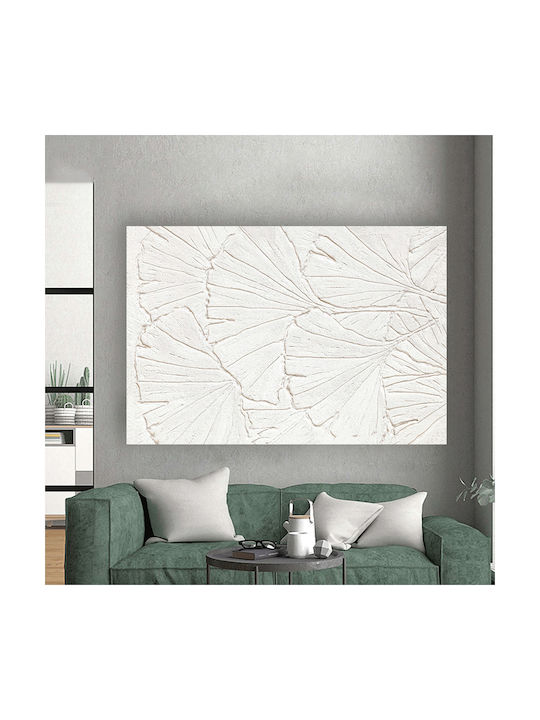 Canvas Painting White Lines Flowers 150x100 Cm