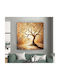 Canvas Painting Gold Tree Brushes 90x90 Cm