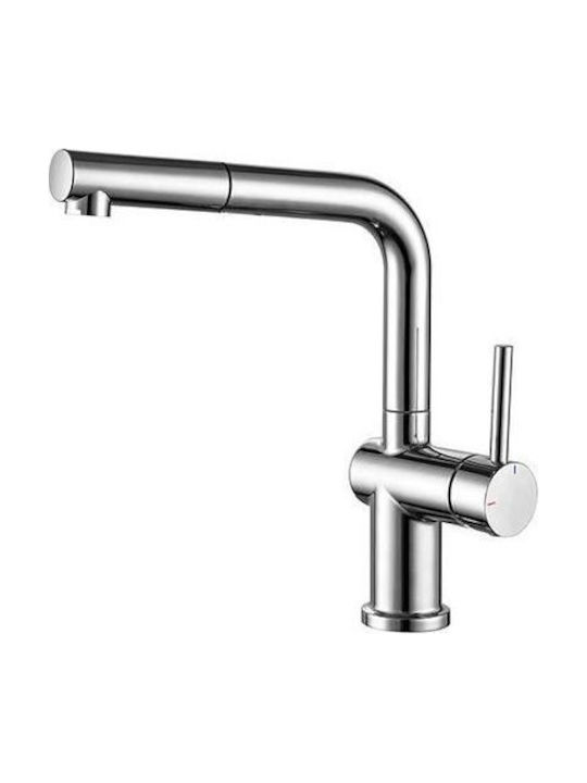 Rousseau Kitchen Faucet Counter with Shower Silver