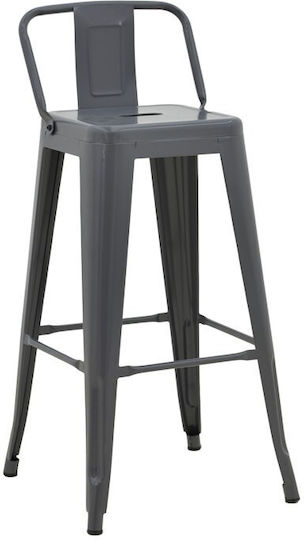 Stool Bar with Backrest Metallic Utopia Utopia Anthracite Shade 42x42x86cm