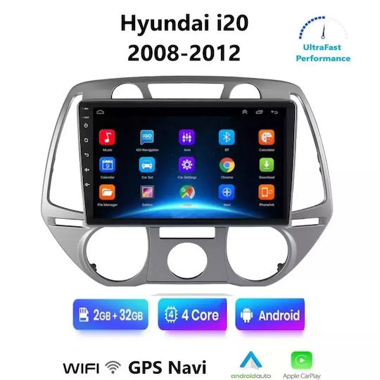 Car Audio System for Hyundai i20 2008-2012 (Bluetooth/USB/WiFi/GPS/Apple-Carplay/Android-Auto) with Touch Screen 9"