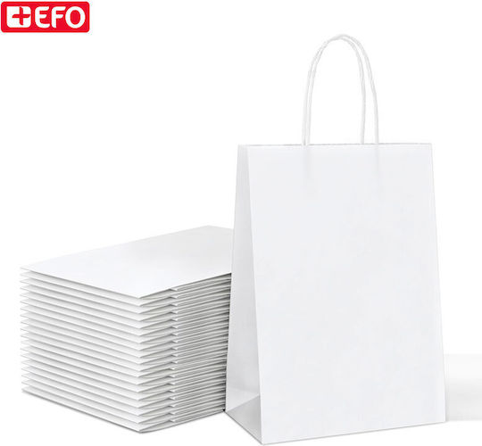 +Efo Хартиена Чанта за Подарък Бяла 16x8x22см.
