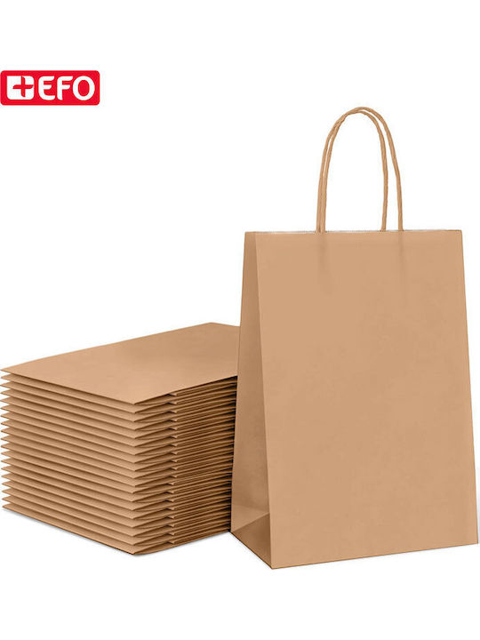 +Efo Хартиена Чанта за Подарък Кафяв 16x8x22см.