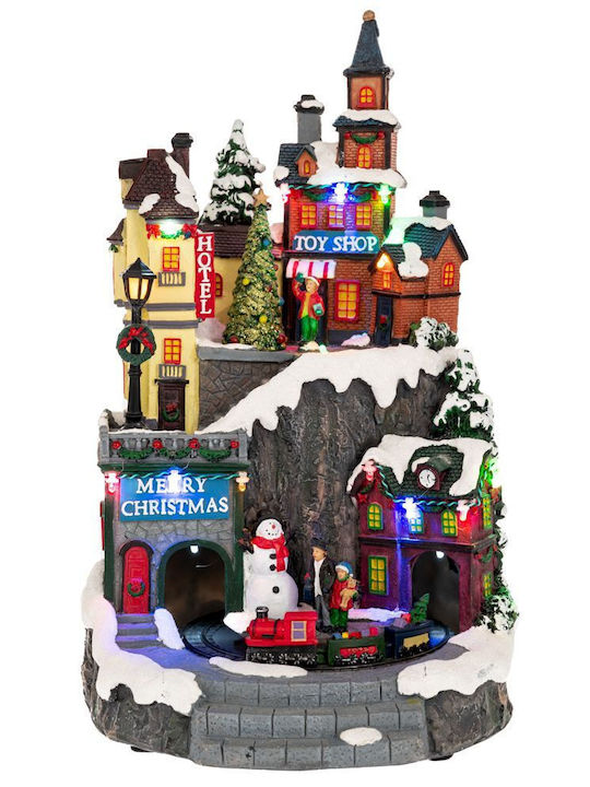 Iliadis Christmas Illuminated Decorative Village with Electric with Music 35.5x22x22cm.