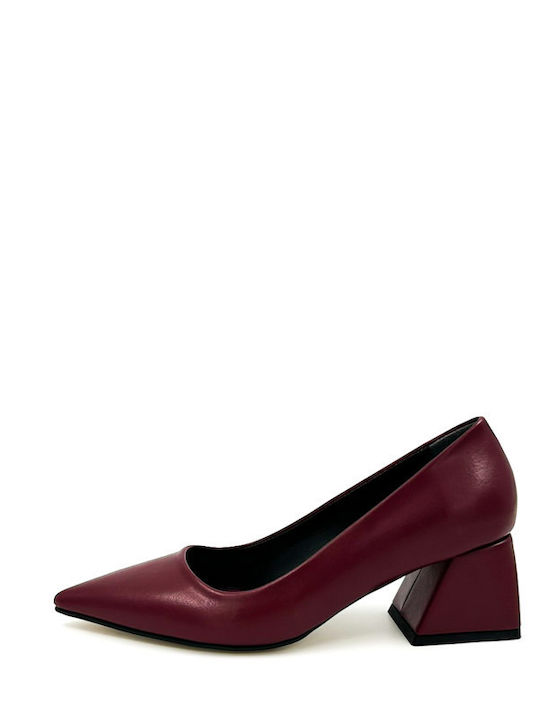 Pantofi cu toc Burgundy