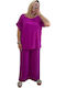 Women's Magenta Set with Pants with Elastic