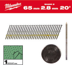 Frame Nails 20° Round Head 2.8mm x 65mm Length 2,000 Pcs Milwaukee 4058546419547 Frame Nails 20° Round Head 2.8mm x 65mm Length 2,000 Pcs Milwaukee 4058546419547