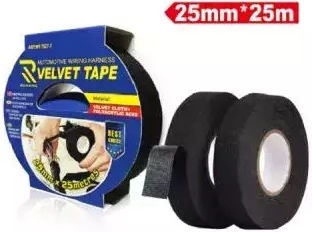 Αυτοκόλλητη Υφασμάτινη Ταινία Μαύρη 25mx25mm
