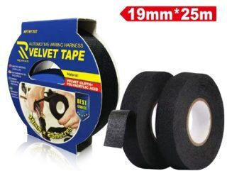 Self-Adhesive Fabric Tape Black 19mmx25m 1pcs