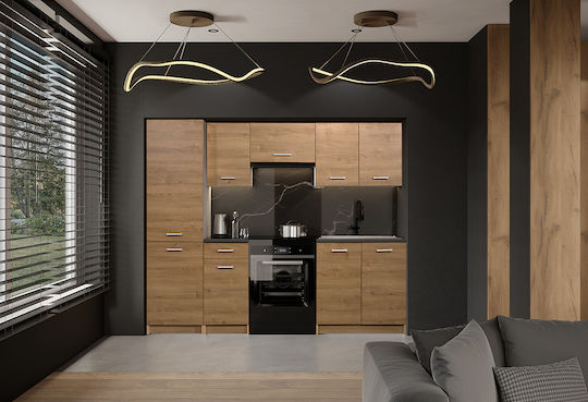 Set Dulapuri de Bucătărie Suspendate & de Podea Stejarii 230x60x57buc Set Dulapuri de Bucătărie Suspendate & de Podea Stejarii 230x60x57buc