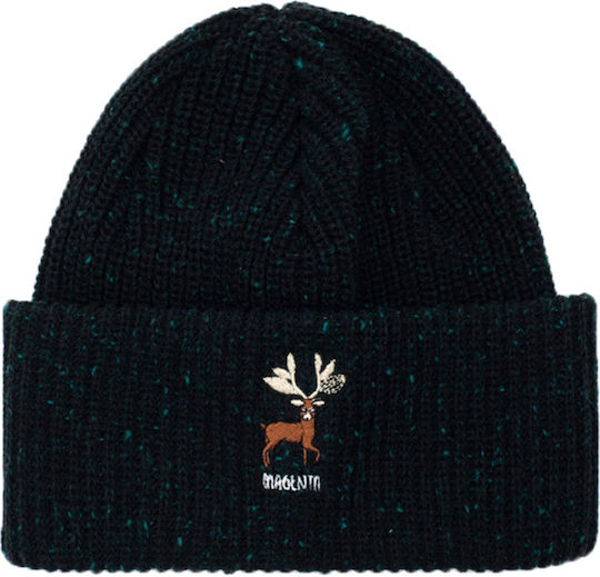 Beanie Unisex Σκούφος Πλεκτός σε Μαύρο χρώμα