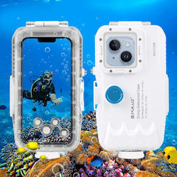 Waterproof Diving Case Iphone 16 15 15 Pro 14 14 Pro 13 13 Pro 12 12 Pro One-Way Valve Video Photo Capture Underwater Housing Cover White