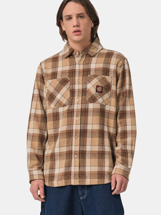 Apex Long-sleeved Shirt Checked Brown