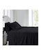 Kotonia Home Cearșaf Super dublu cu Elastic 160x200+20cm. Negru