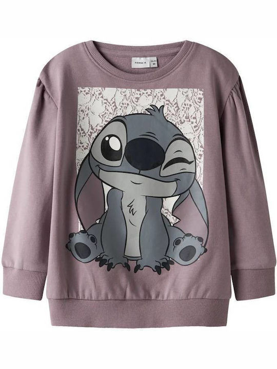 Name It Kinder-Sweatshirt Lila Stitch