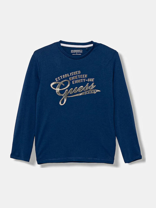 Guess Kids' Shirt Long Sleeve Blue