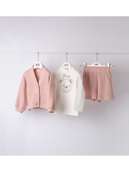 Kids' Set with Shorts Summer 3pcs Pink