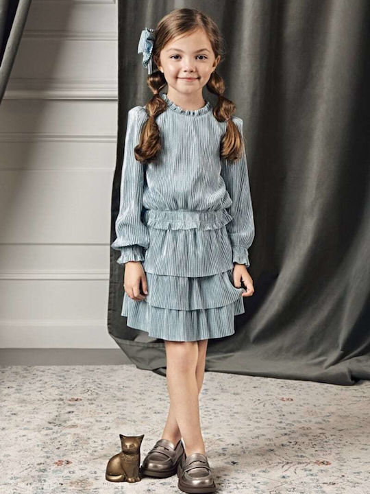 Kids Set with Skirt Winter 2 Pieces Blue