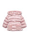 Kids Quilted Jacket with Hood Pink