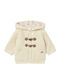 Kids Cardigan Knitted with Hood Beige