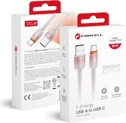 Forcell F-energy USB 2.0 USB-C male - USB-A 66W 1m Forcell F-energy USB 2.0 USB-C male - USB-A 66W 1m