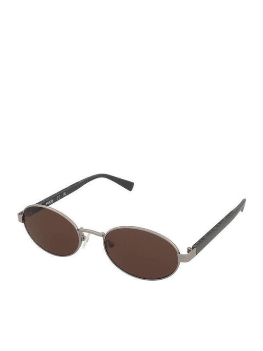 Guess Unisex Sonnenbrillen mit Grauem Metallrahmen und Braunen Spiegelgläsern GU00232 08E