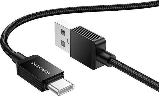 Borofone USB 2.0 Cable USB-C male - USB-A 18W Μαύρο 1m