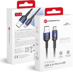 Forcell Regular USB 2.0 σε micro USB 1m Μαύρο