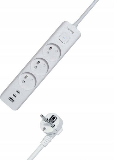 Tiross Захранваща лента с USB-A и Кабел 1.5м
