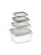 Viosarp Plastic Lunch Box Transparent 4pcs