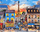 Olympus Diamond Painting "Streets Paris Eiffel Tower In Background" Mosaic "Streets of Paris Eiffel Tower In the Background" 50x40