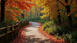 Olympus Diamond Painting "Road Trees Autumn Magical Landscape" Mosaic "Road Trees Autumn Magical Landscape" 40x30