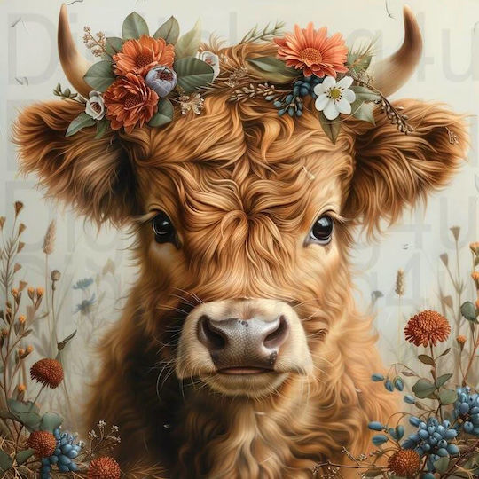 Olympus Диамантено Гоблене "Крава Цветя" Мозайка "Агеладица Цветя" 50x40