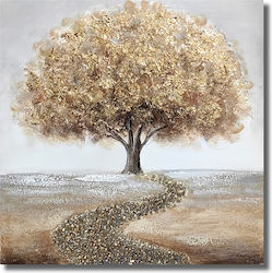 Olympus Diamond Painting "Copacul De Aur Pe Un Drum" Mozaic Cu Diamante "Copac Auriu Drum" 40x30