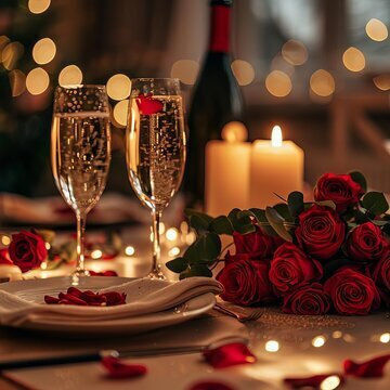 Olympus Diamond Painting "Romantic Dinner Table Couple Roses Wine" Mosaic "Romantic Dinner Table Couple Roses Wine" 50x40