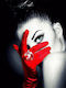Olympus Diamond Painting "Sexy Woman Beautiful Eyes Red Glamour Gloves" Mosaic "Sexy Woman Beautiful Eyes Red Gloves of Glamour" 40x30