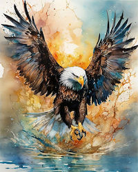 Olympus Diamond Painting "bald Eagle" Ψηφιδωτό Μωσαικό "φαλακρός Αετός" 50x40