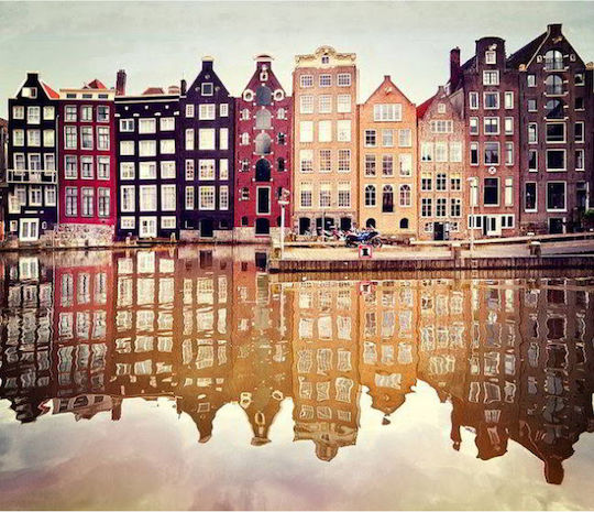 Olympus Diamond Painting "Old Buildings Canals Amsterdam" Mosaic "Old Buildings Canals Amsterdam" 50x40