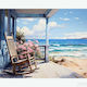 Olympus Diamond Painting "Peace Mind Terrace By Sea" Mosaic "Peaceful Mind Terrace By the Sea" 50x40