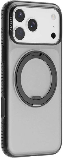 Torras Ostand R Umschlag Rückseite Silikon Schwarz (iPhone 17 Pro Max)