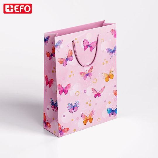 +Efo Bag for Gift with Theme "Butterflies" Pink 18x22cm.
