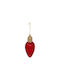 Hanging Ornament Pine Red with Sequins 6.5x16cm