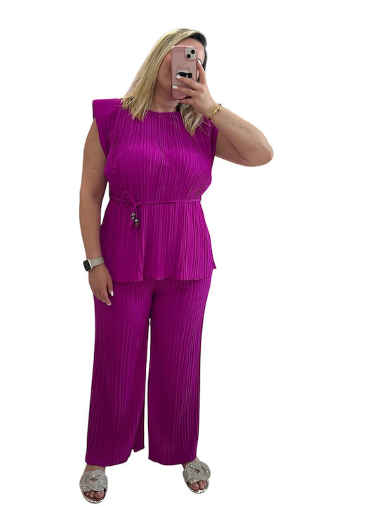 Women's Magenta Set with Pants with Elastic