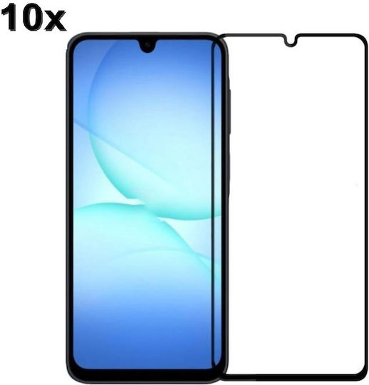 Techwave 5D 0.3mm Vollkleber Vollflächig gehärtetes Glas 10Stück Schwarz (Galaxy A17)